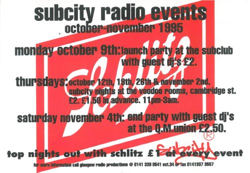 1995 FM broadcast flyer