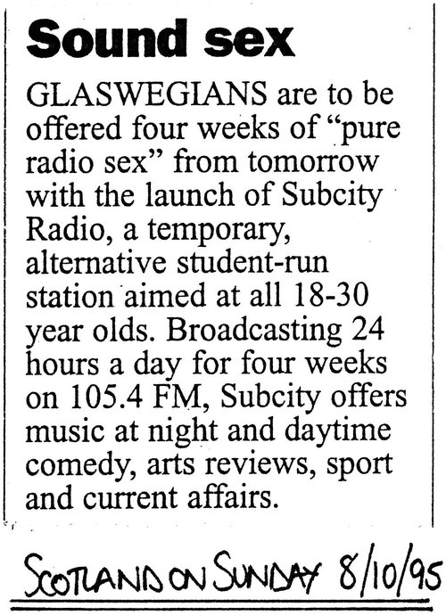 pure radio sex newspaper clipping